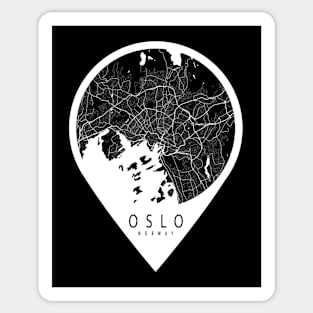 Oslo, Norway City Map - Travel Pin Sticker